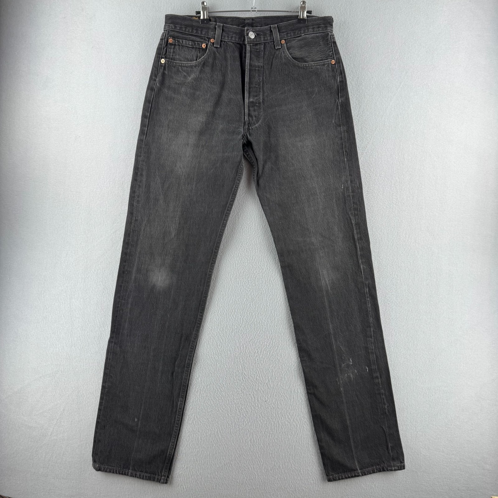 Vintage Levis Jeans Mens 34x36 (Fits 33x35) Black 501 Straight 90s Made In Usa
